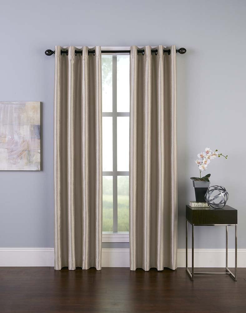 Curtainworks Malta Faux Silk Grommet Curtain Panel, 50 by 84", Sand,1Q80610GSD - Image 1